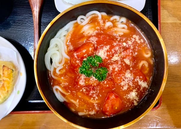 田中の麺家　出来たての“麺”が美味い！トマトたっぷりのあんかけトマトうどんを食べてみた【久留米市】