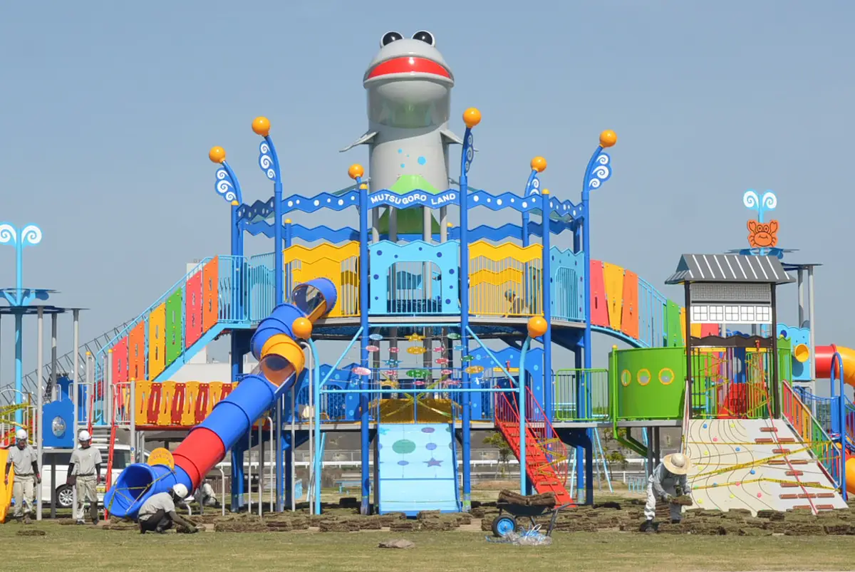 柳川むつごろうランド公園に作ってた大型複合遊具が利用開始！4月30日（日）午前10時から