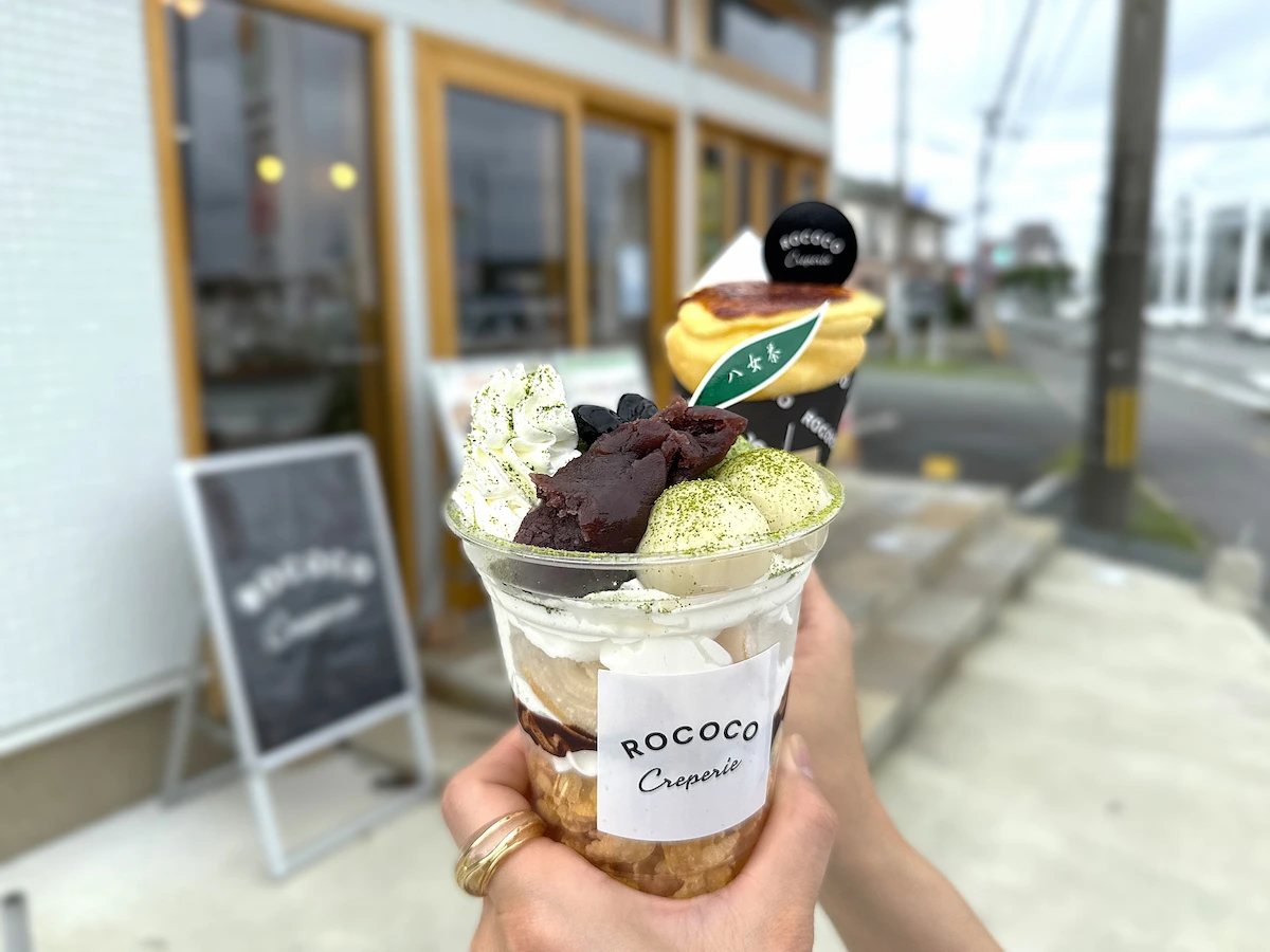 ROCOCOcreperieの八女茶クレープパフェ