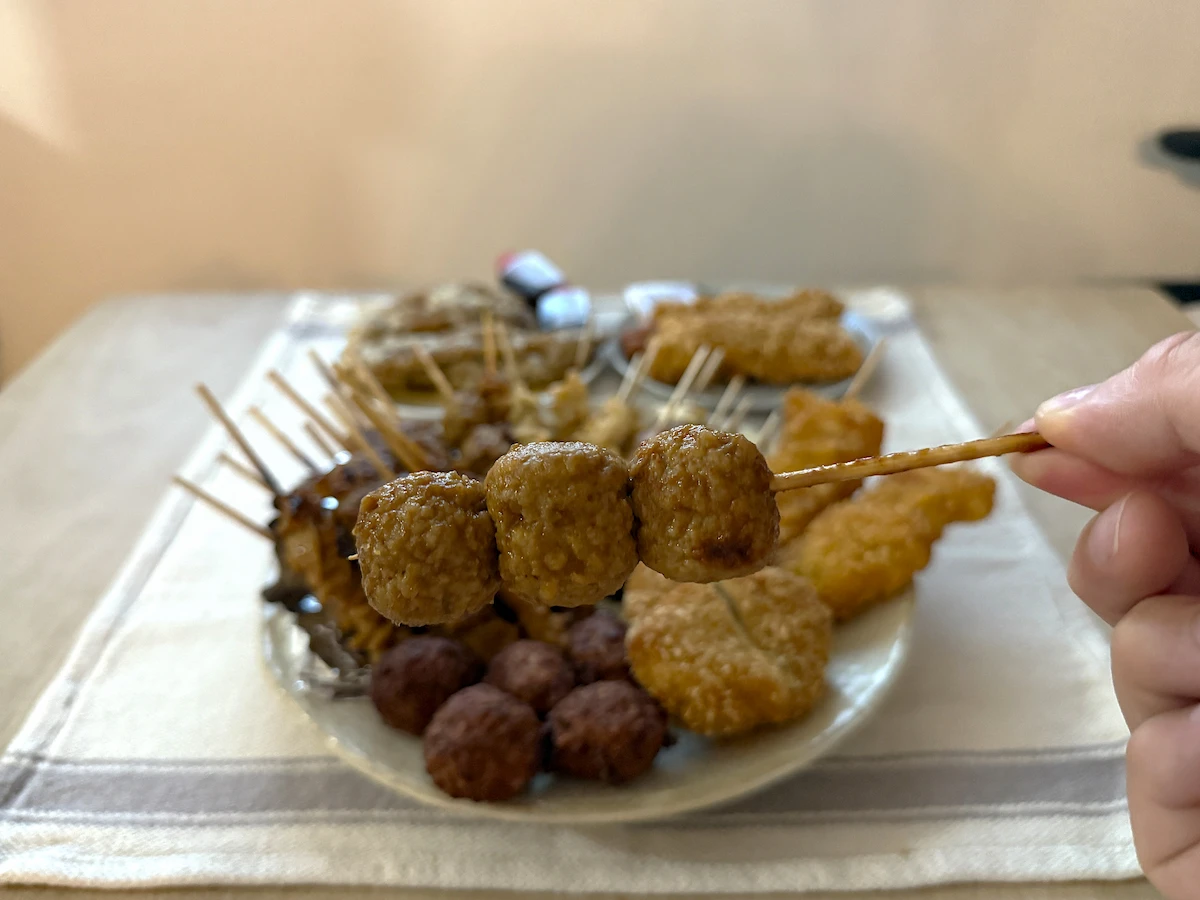 「肉のまえはら」のつくね串