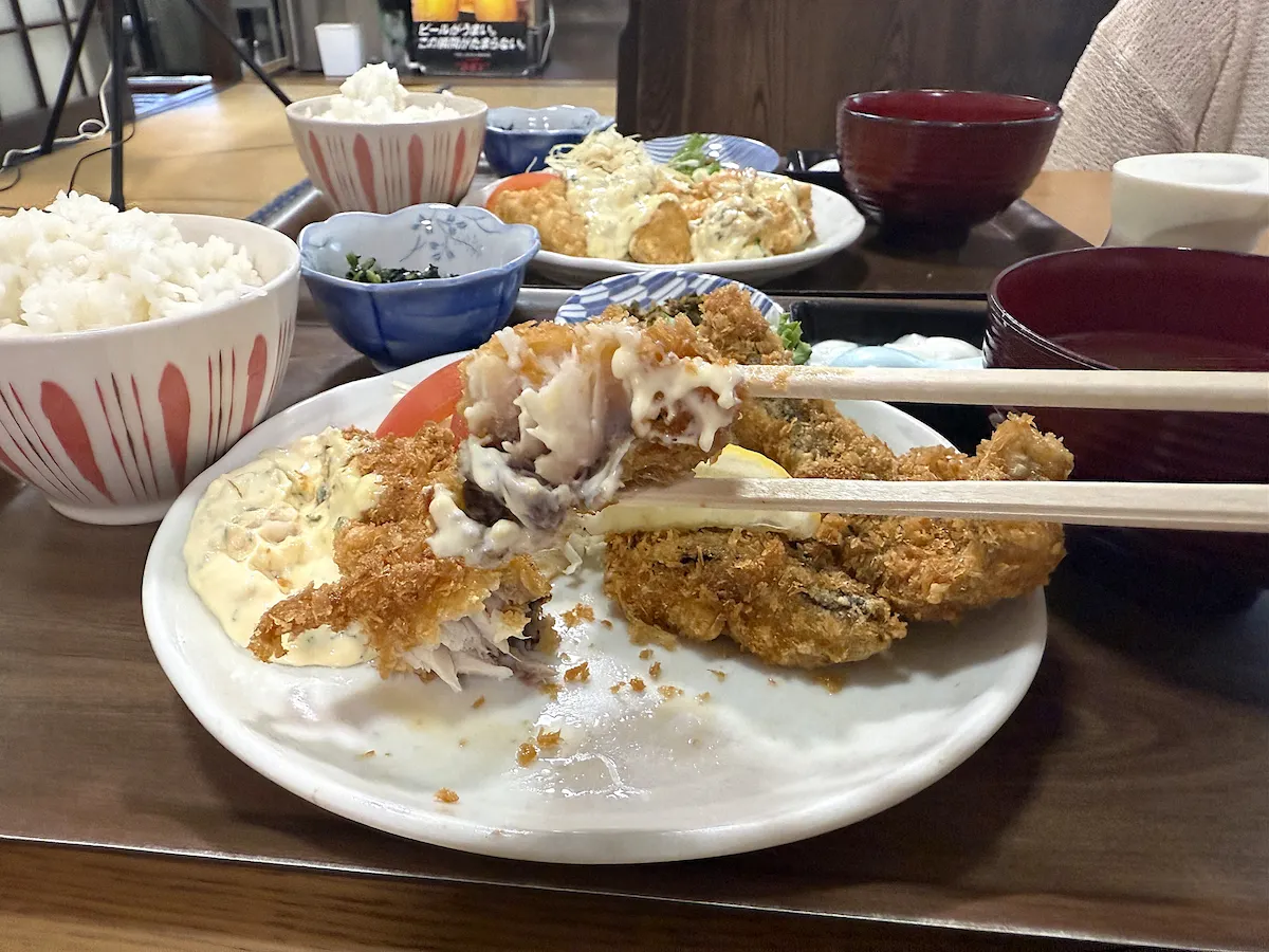 喜楽家食堂のアジフライ定食
