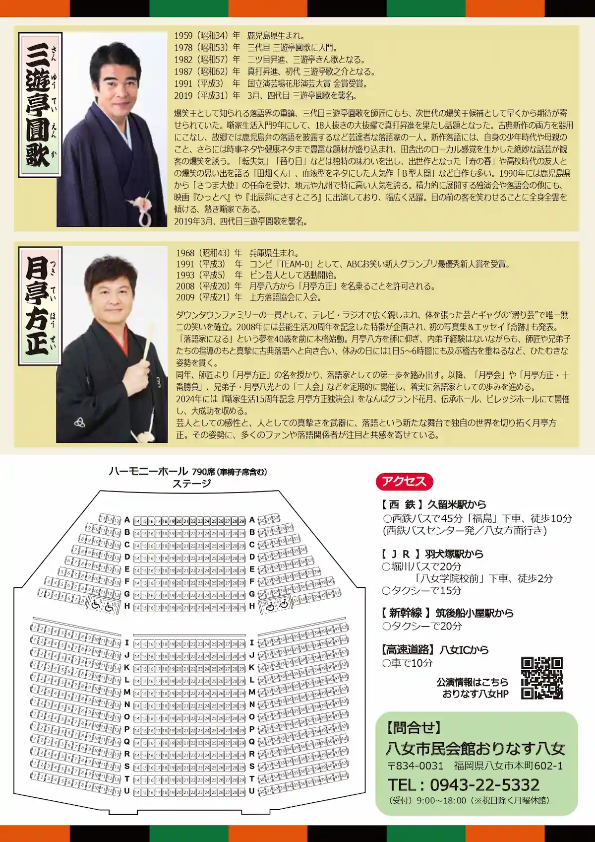 「三遊亭圓歌・月亭方正 二人会」の内容