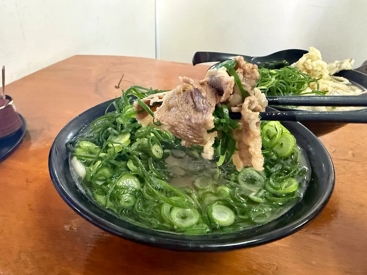 「太昌うどん」の肉うどんネギ5倍③