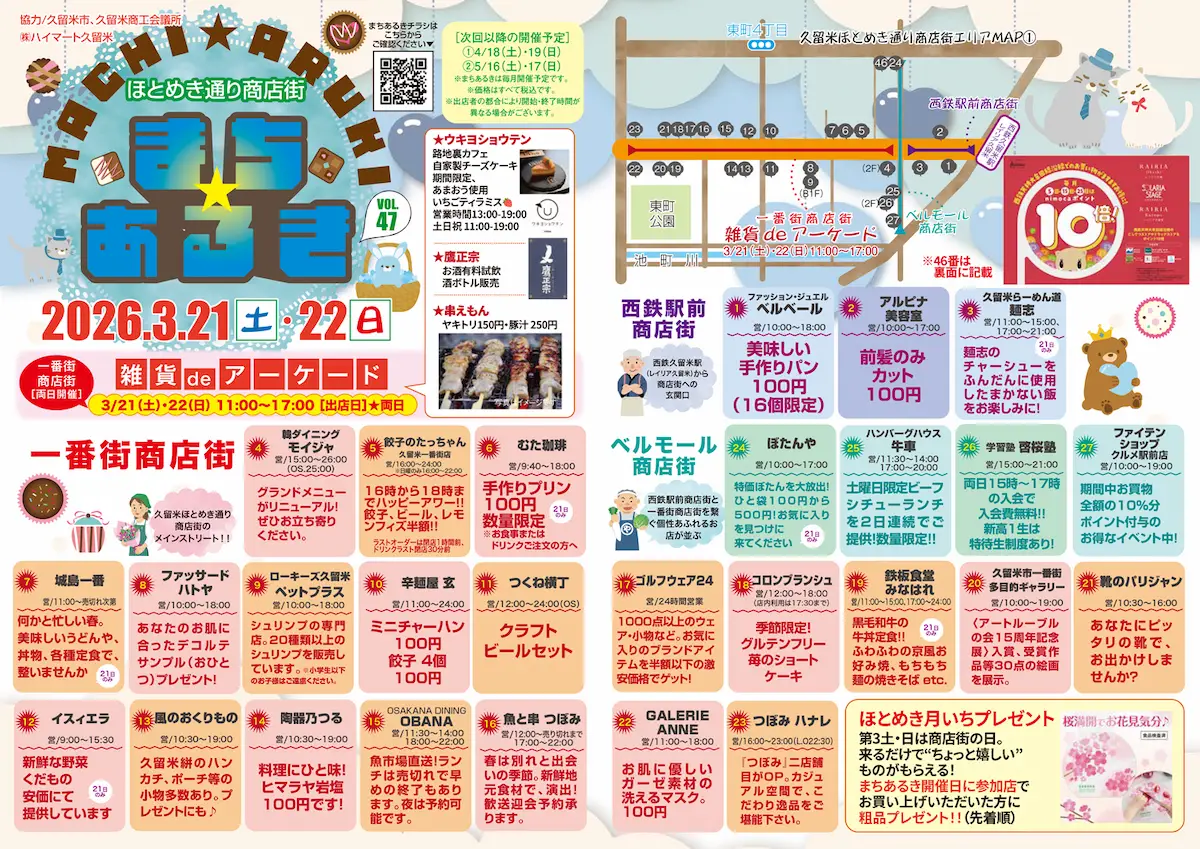 久留米ほとめき通り商店街「第47回まちあるき」の内容①