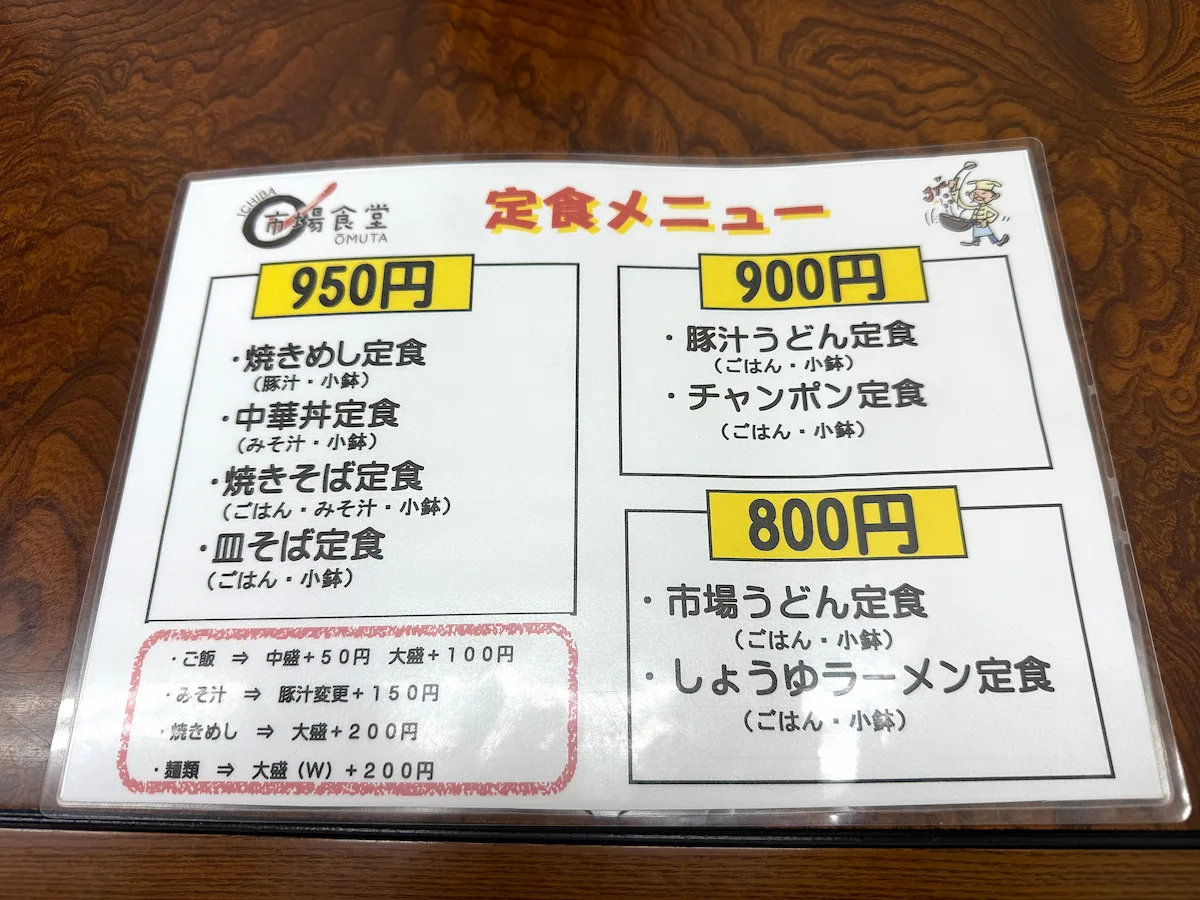「市場食堂」のメニュー②