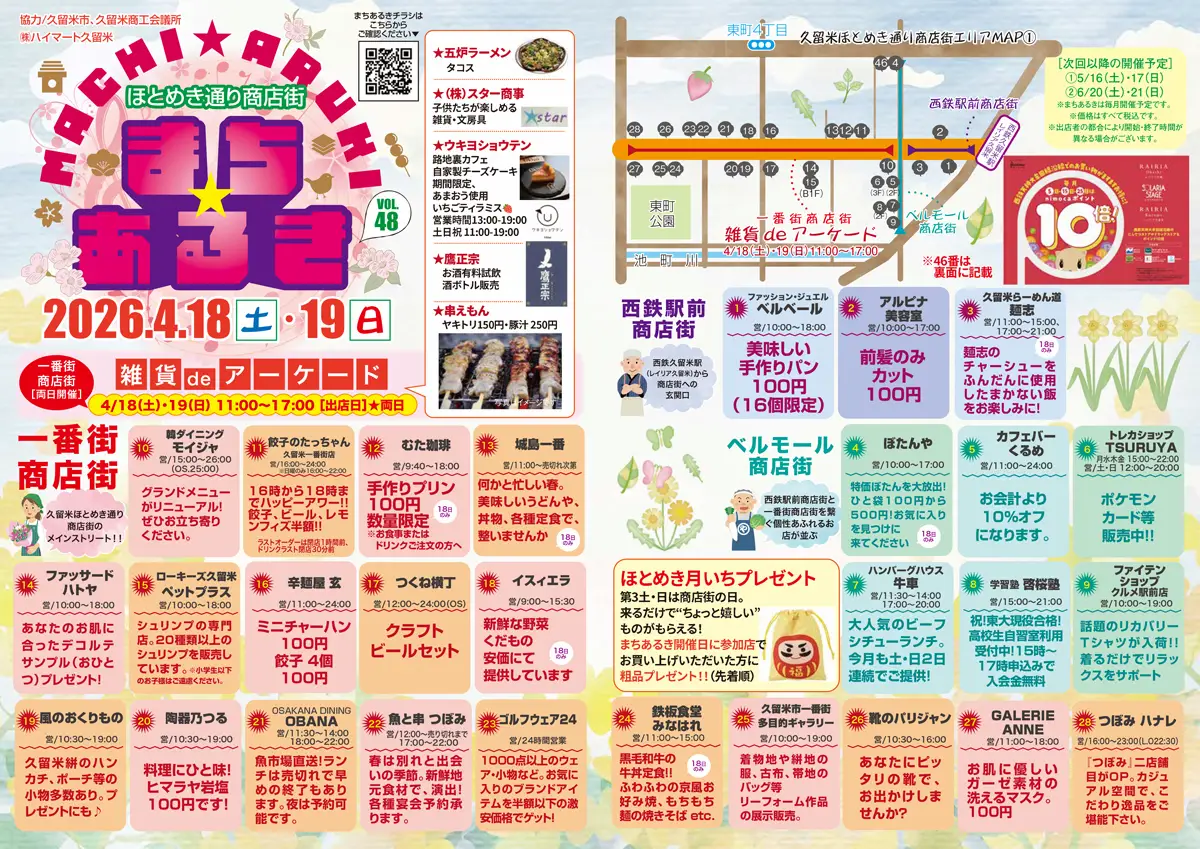 久留米ほとめき通り商店街「第48回まちあるき」の内容①