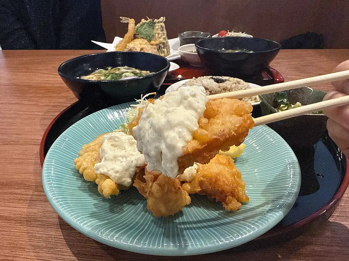 「徳兵衛うどん 筑後店」のとり天南蛮定食③