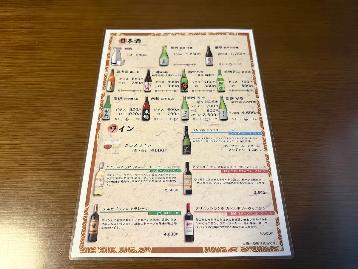 「旬彩割烹なかむら」のメニュー⑤