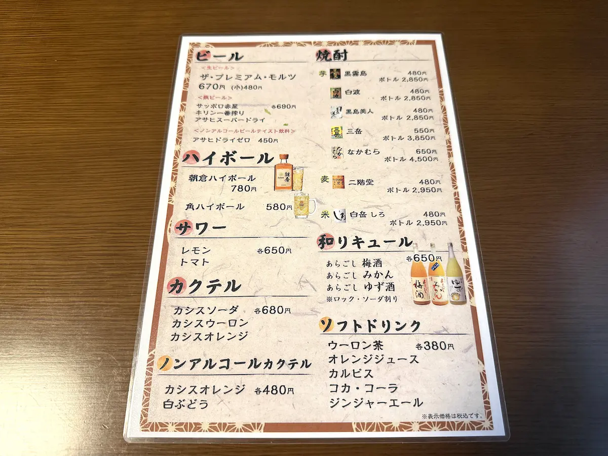 「旬彩割烹なかむら」のメニュー⑥