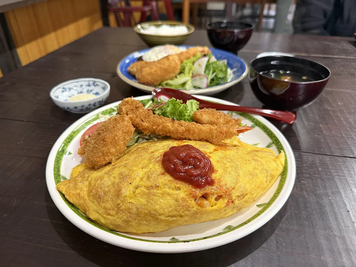 「うなぎや食堂」のオムランチ①