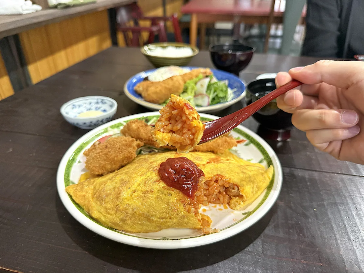 「うなぎや食堂」のオムランチ②