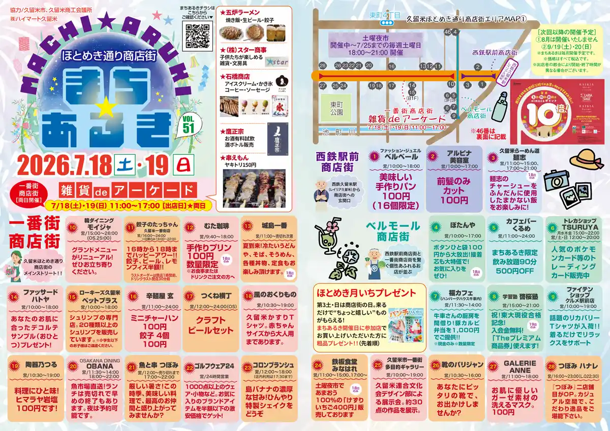 久留米ほとめき通り商店街「第51回まちあるき」の内容①