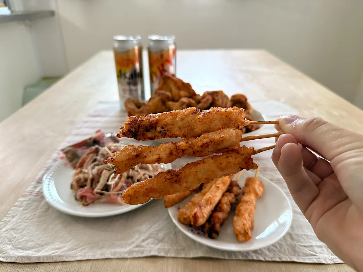 「鳥好食肉店」の塩こうじ串揚げ