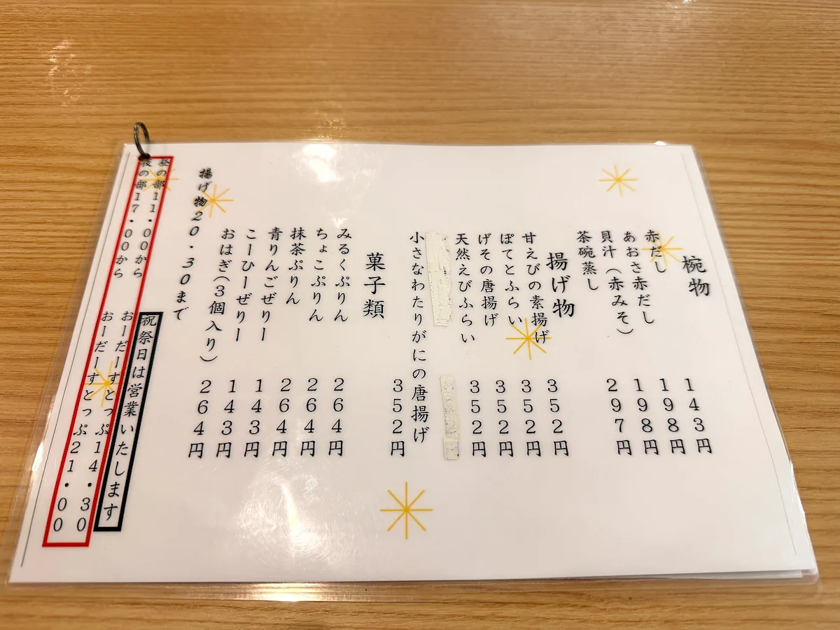「すし一番 上津店」のメニュー②